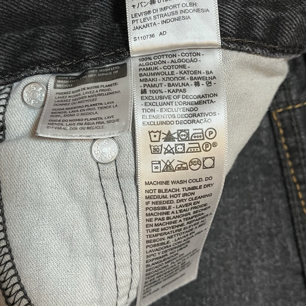 Levis Jeans Mens 40x30 (39x29) Black 505 Straight Leg Workwear 100% Cotton Denim - Picture 6 of 10